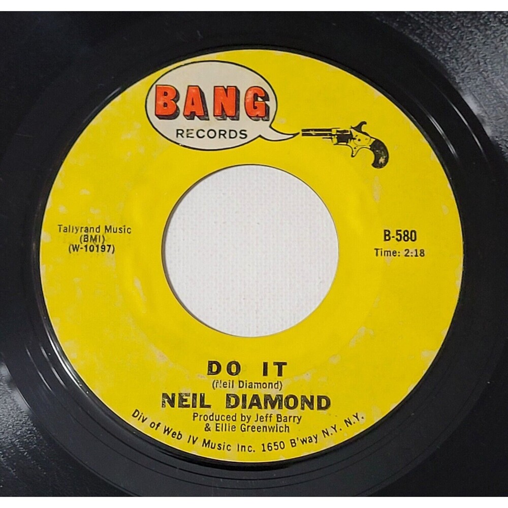 Neil Diamond ‎- Do It / Hanky Panky - Bang 45 RPM Vinyl '70